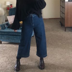 FREE PEOPLE Wide Leg + High Waist  Denim